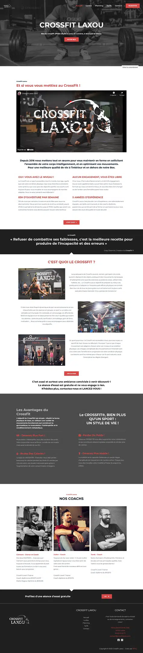 réalisations Refonte du site CrossfitLaxou